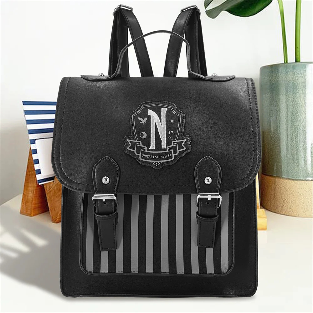 Leather Backpack Vintage - Mochila de cuero PU negra de