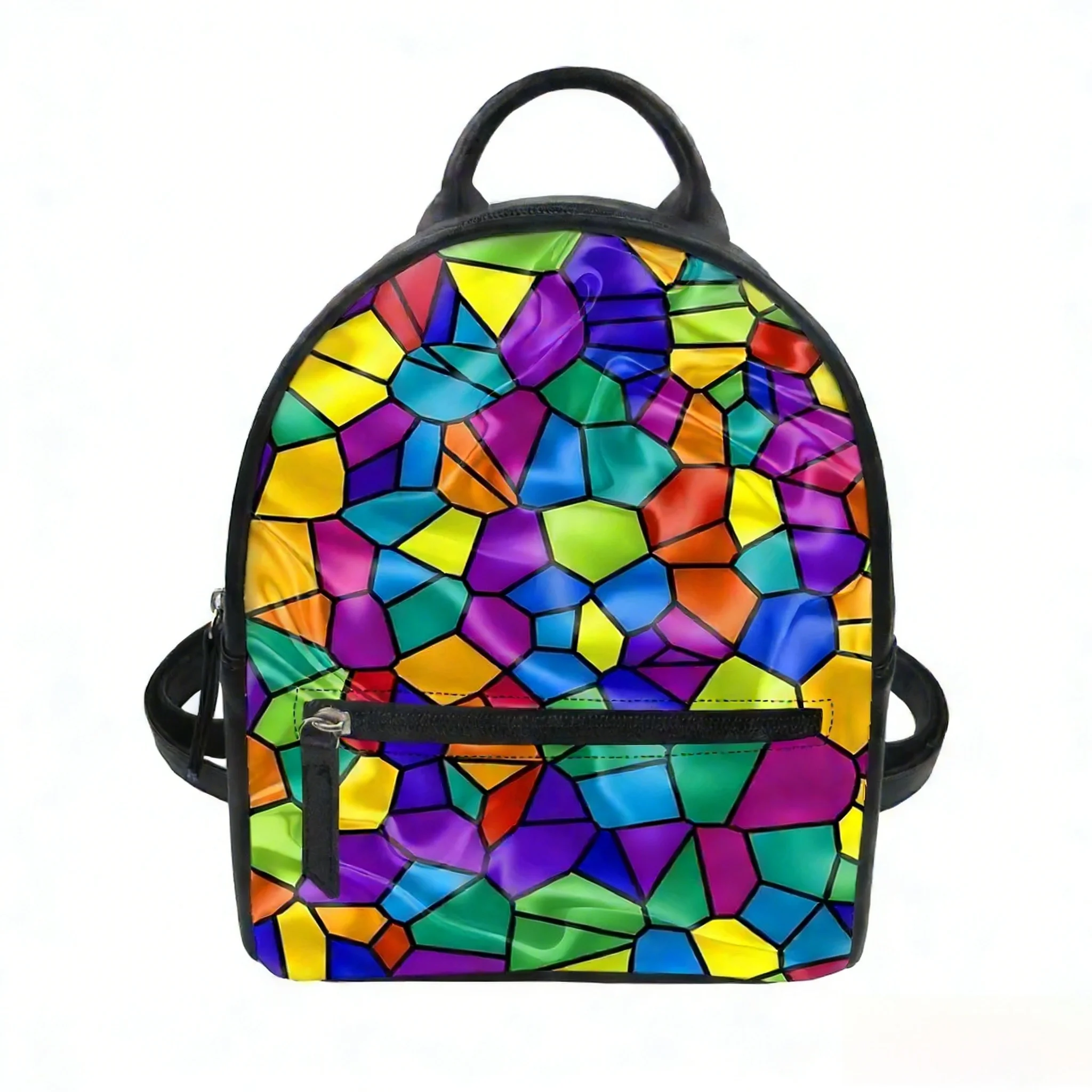 Mini Backpack Purse - Mochila Personalizada Abstracta Multicolor, Bolso Carter