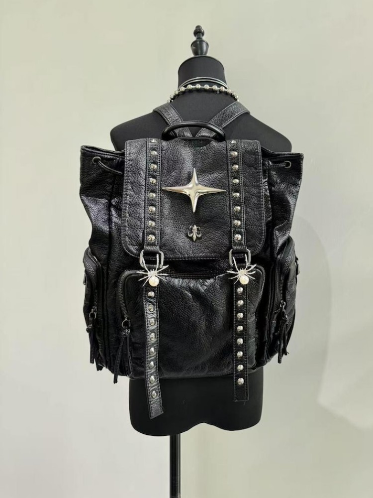 Leather Backpack Vintage - Bandolera de cuero de PU gótico