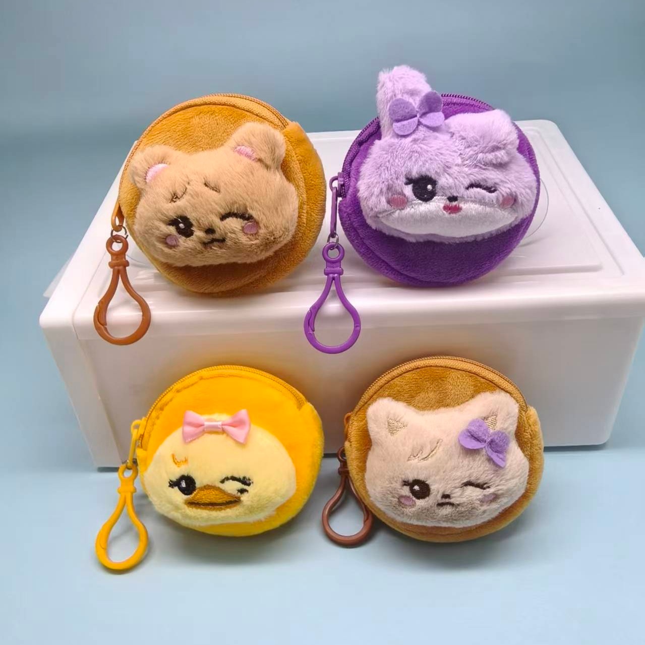 Mini Backpack Purse - Monedero de peluche mini con cremallera,