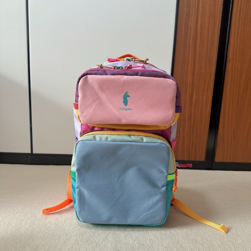 Canvas Backpack Casual - Mochila Color Block Dopamine, Ligera, de