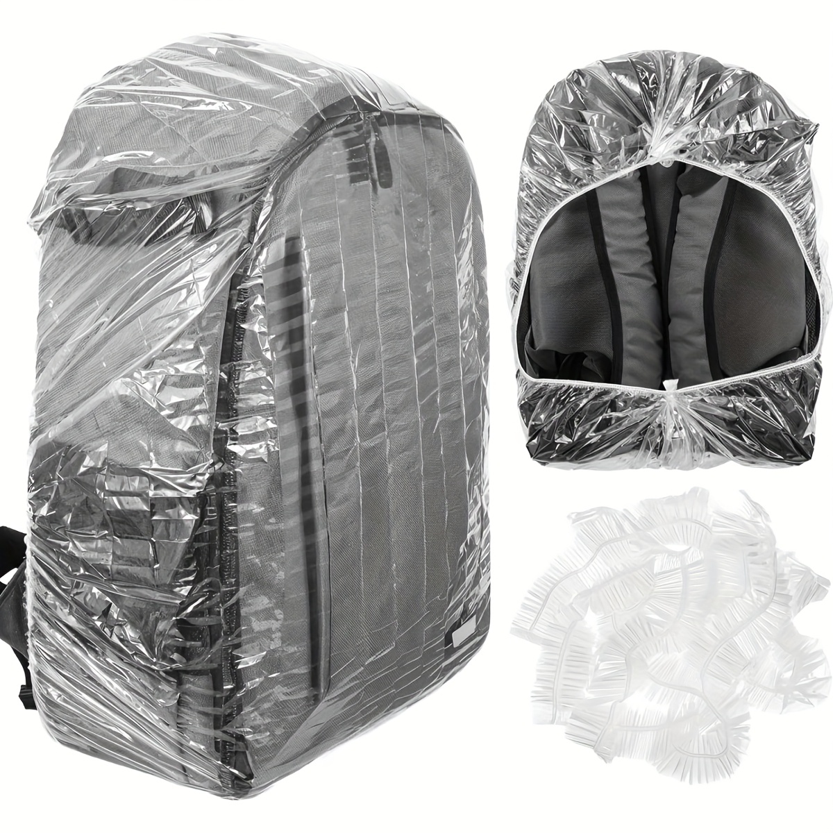 Rain Cover Backpack - 10 Uds. Fundas elásticas desechables para