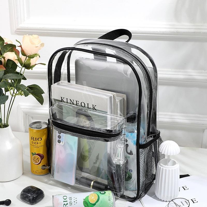 Canvas Backpack Casual - Mochila transparente de PVC para deportes