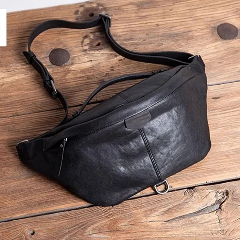 Leather Backpack Vintage - AETOO Bolso de pecho de cuero