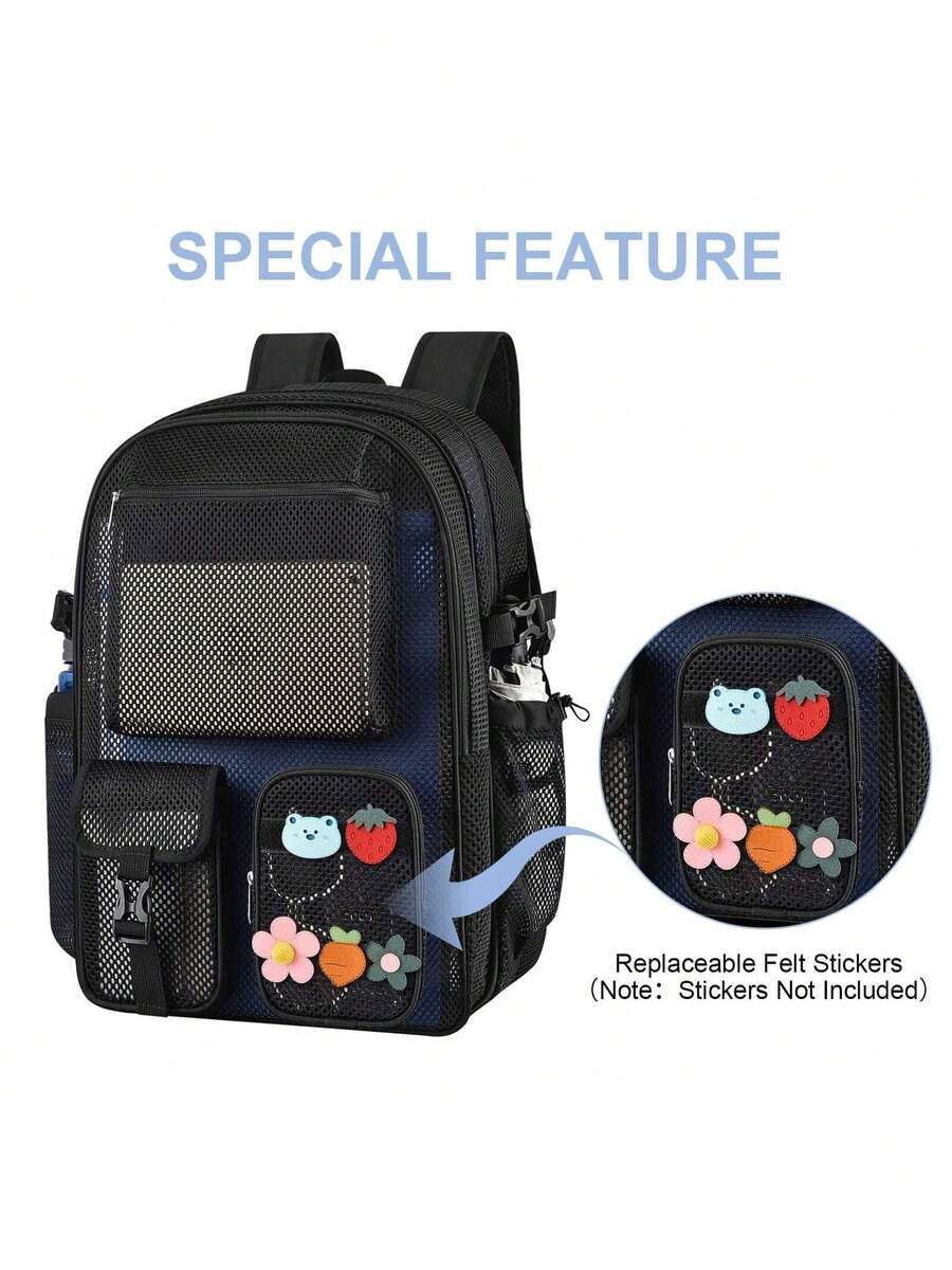 Canvas Backpack Casual - Mochila de malla de 36L, grande,