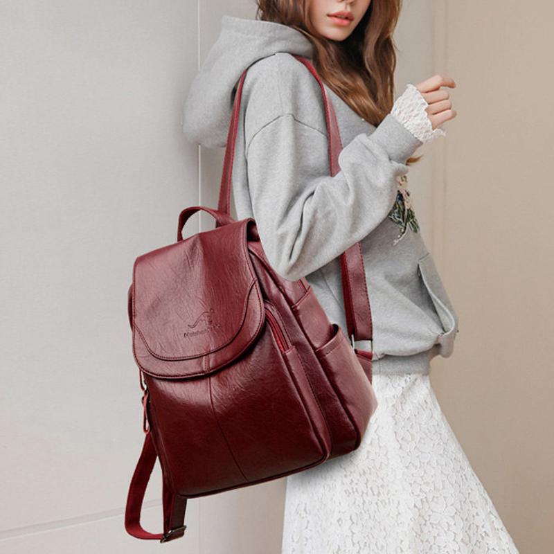Mochilas de cuero suave para m - Leather Backpack Vintage reseña y precio