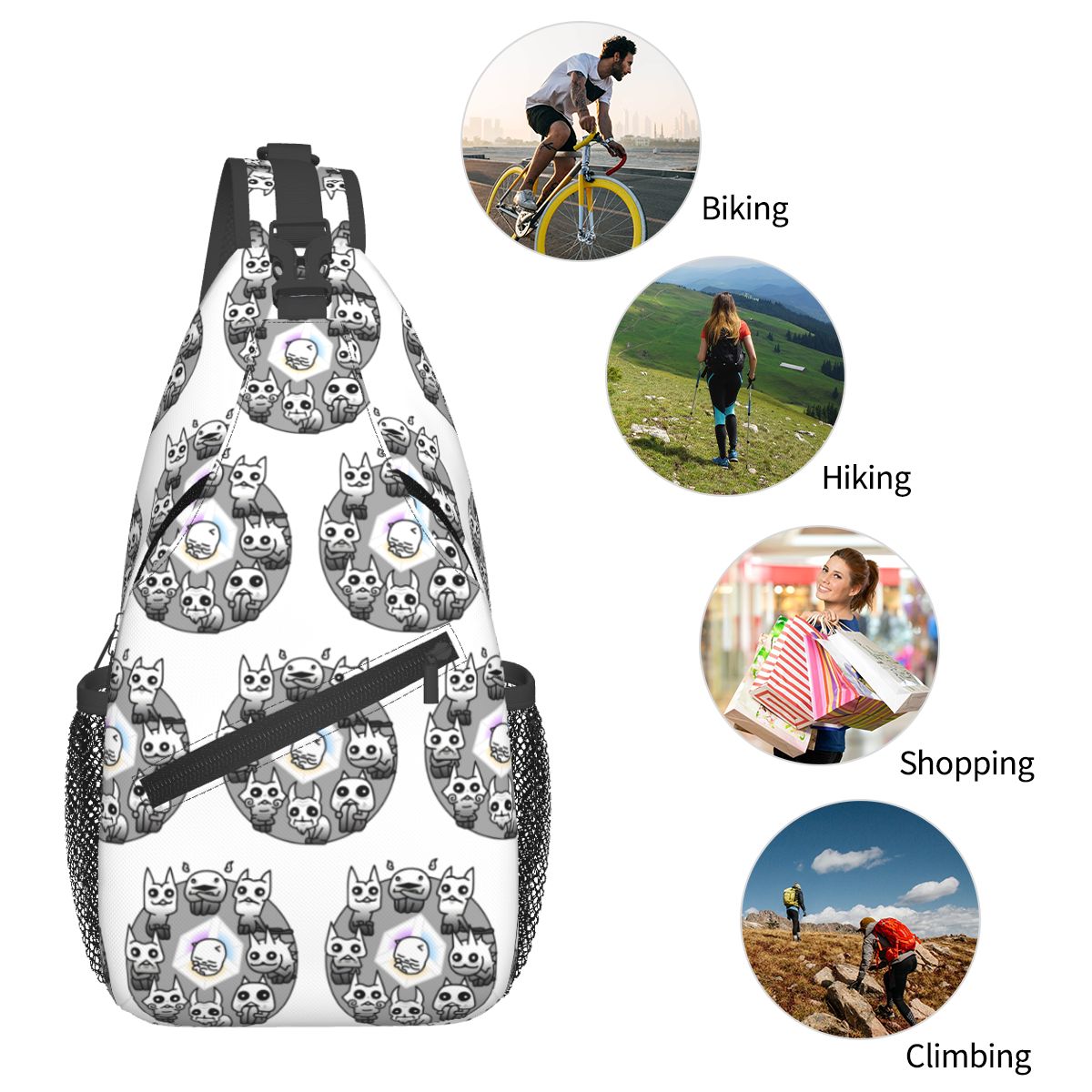 Battle Cats Nekoluga Mural Che - Sling Backpack Shoulder reseña y precio