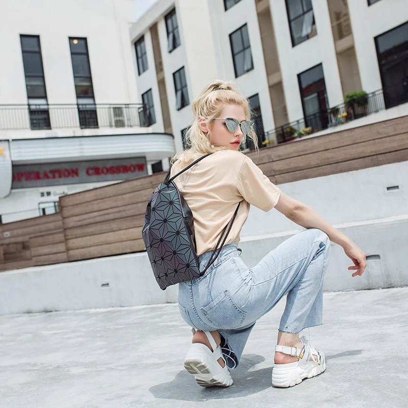 Mochila holográfica con cordón - Fashion Backpack Women reseña y precio