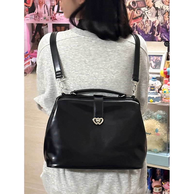 Mochila Vintage negra Y2k de p - Leather Backpack Vintage reseña y precio