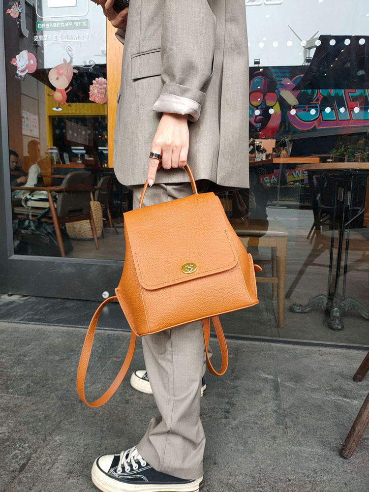 Mochila de cuero genuino para  - Leather Backpack Vintage reseña y precio