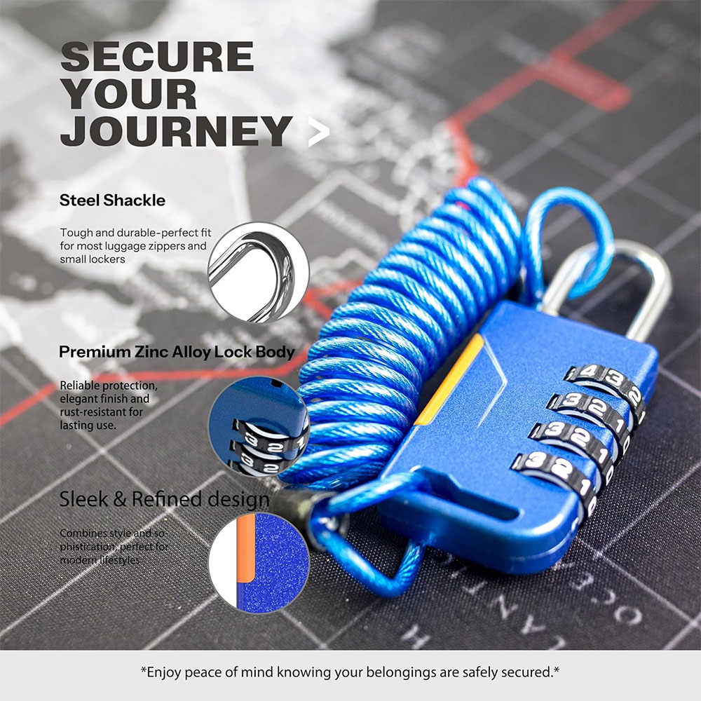 Candado de combinación de 4 dí - Travel Backpack Anti Theft reseña y precio